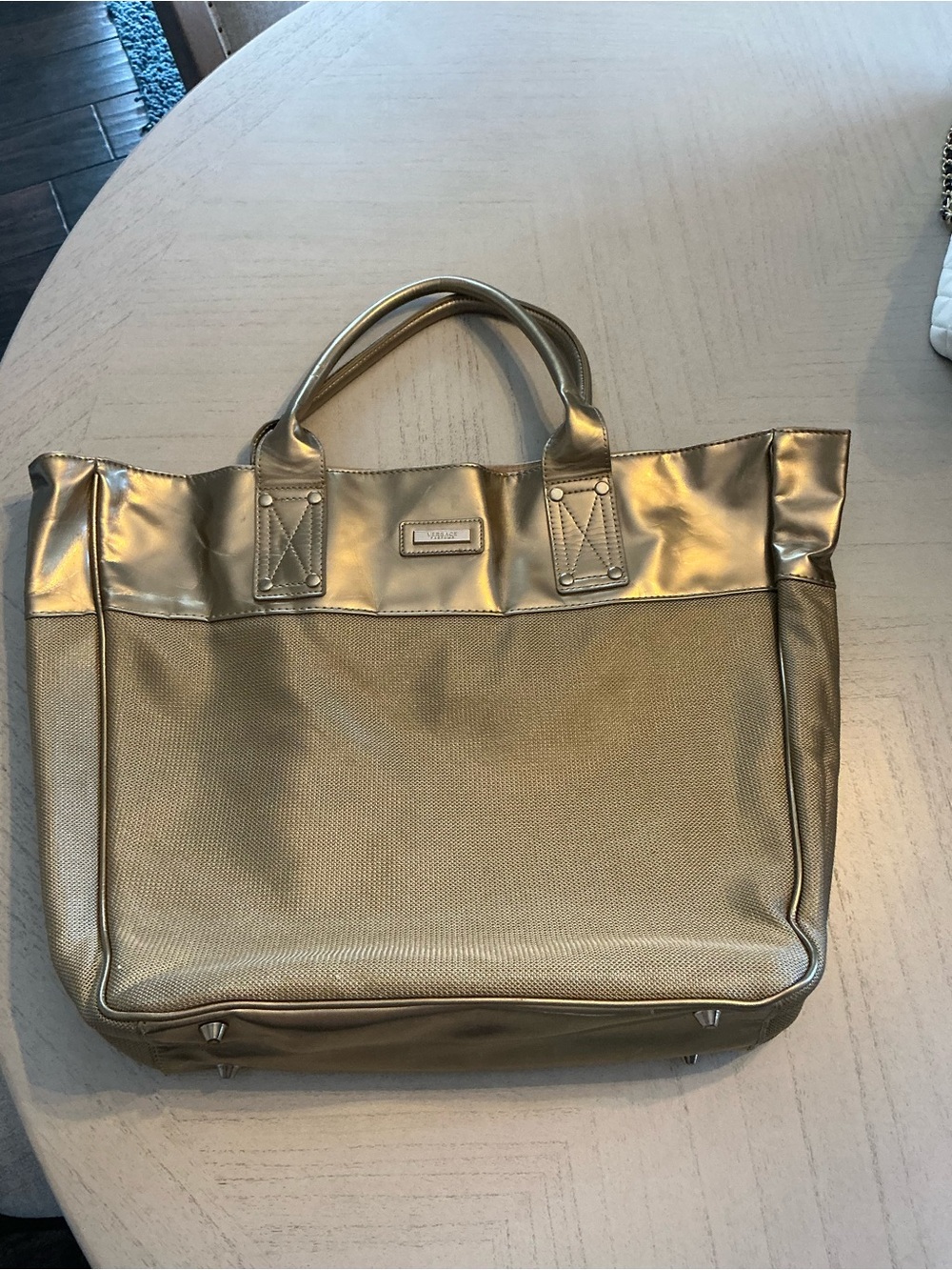 Metallic Gold Tote with Double Handles